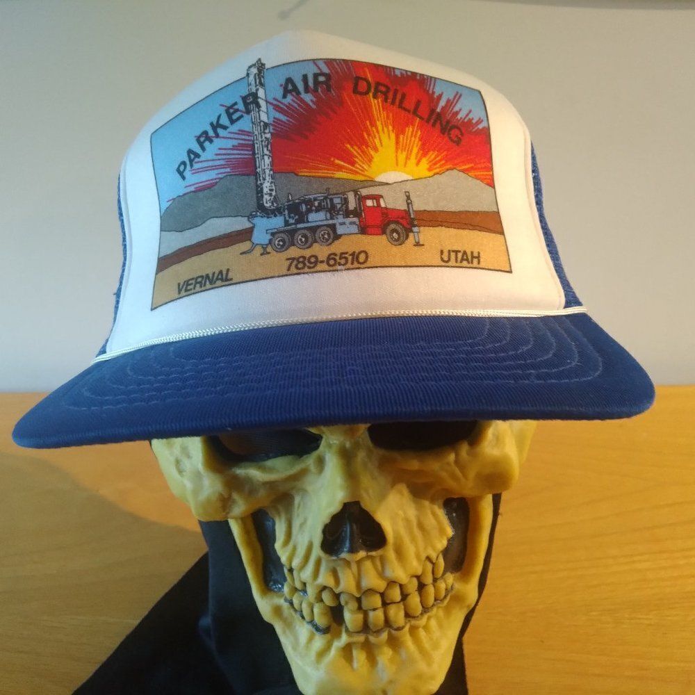 Vintage Parker Air Drilling Utah Rope Snap Back Trucker Hat